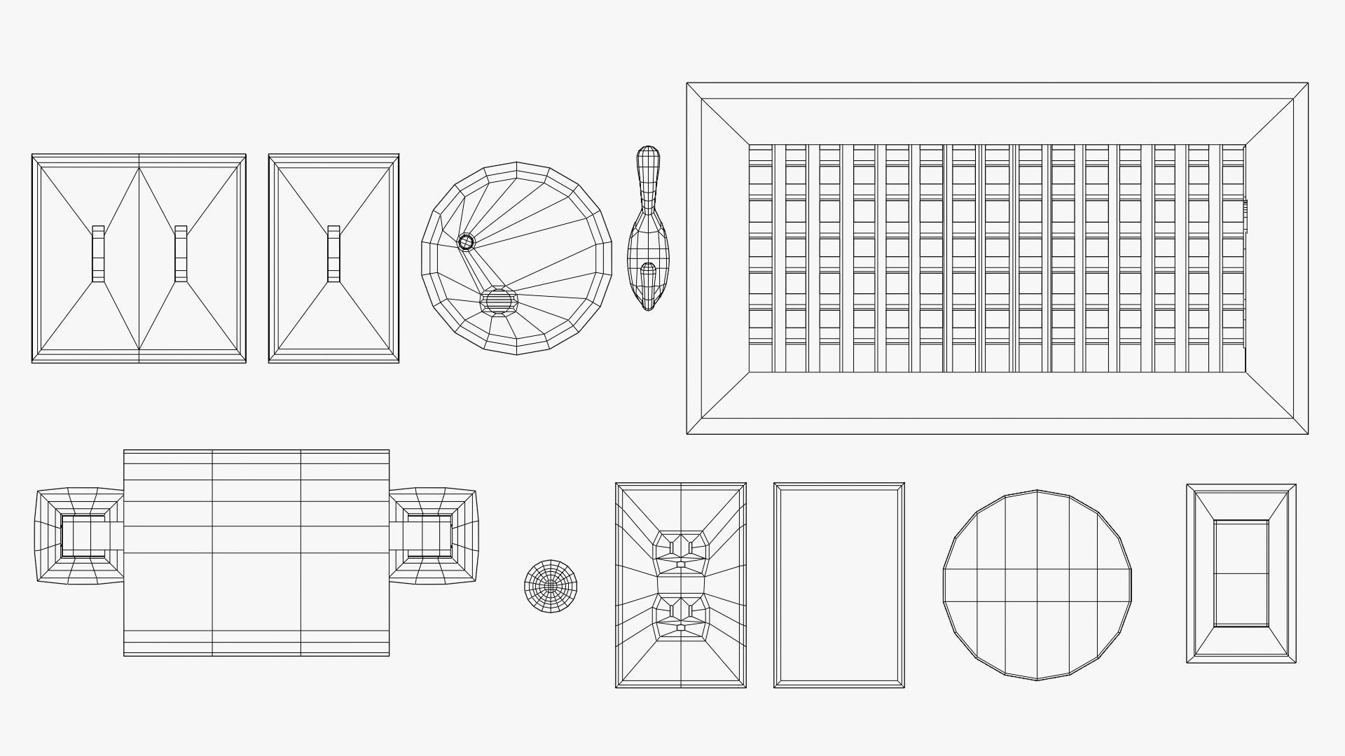 WALL PROPS 1 Light Switch Vent Toilet Paper Smoke Alarm Outlet Low-poly 3D model_2