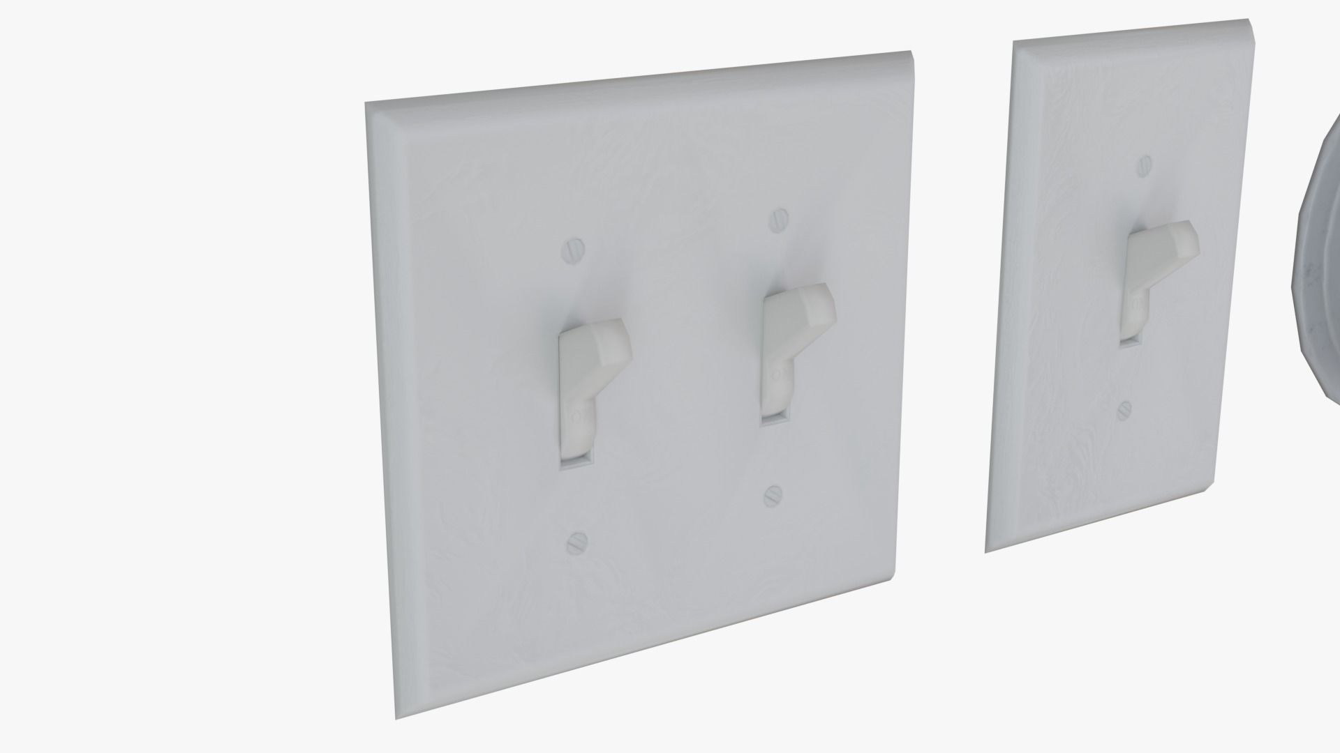 WALL PROPS 1 Light Switch Vent Toilet Paper Smoke Alarm Outlet Low-poly 3D model_16