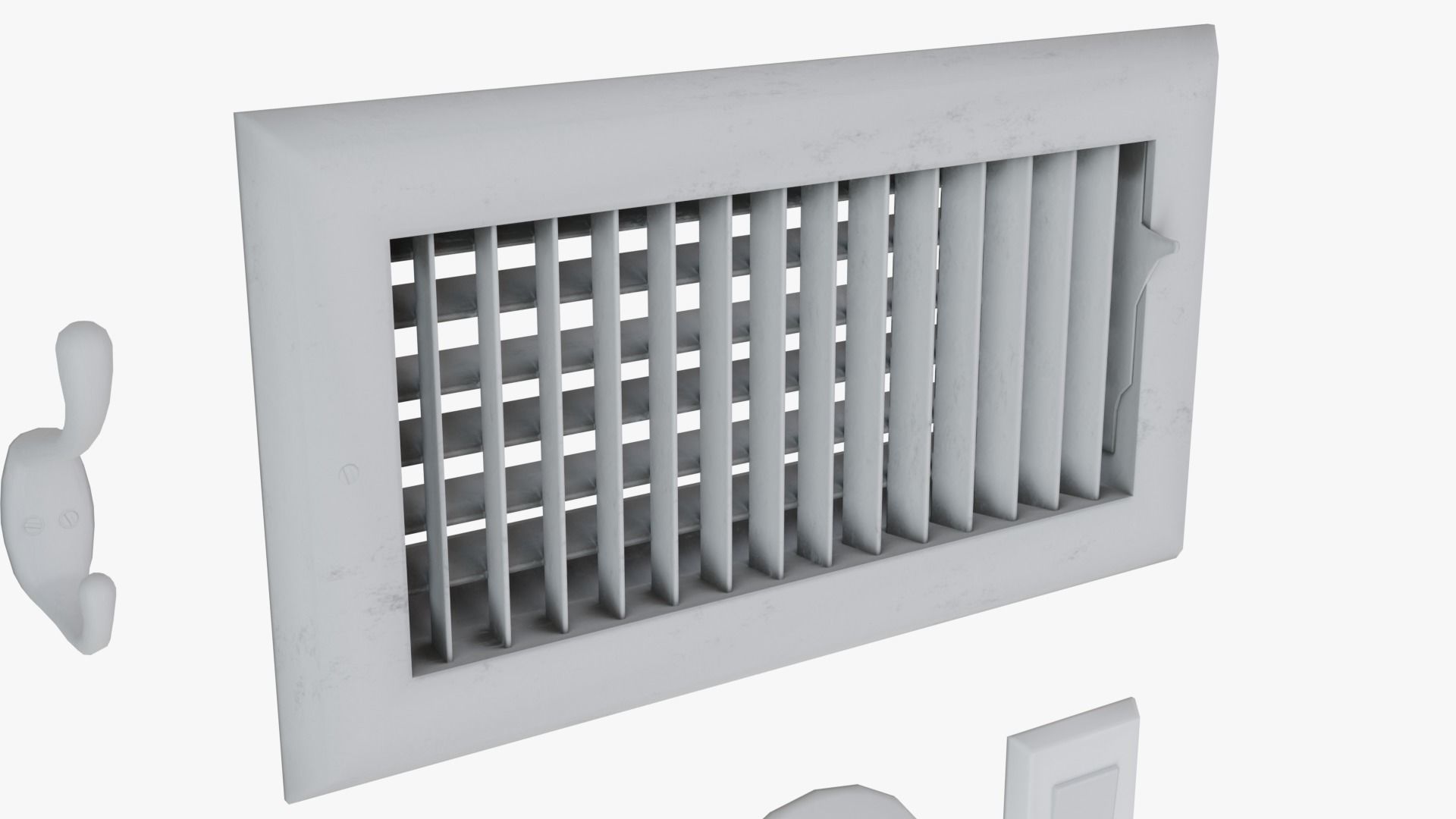 WALL PROPS 1 Light Switch Vent Toilet Paper Smoke Alarm Outlet Low-poly 3D model_7