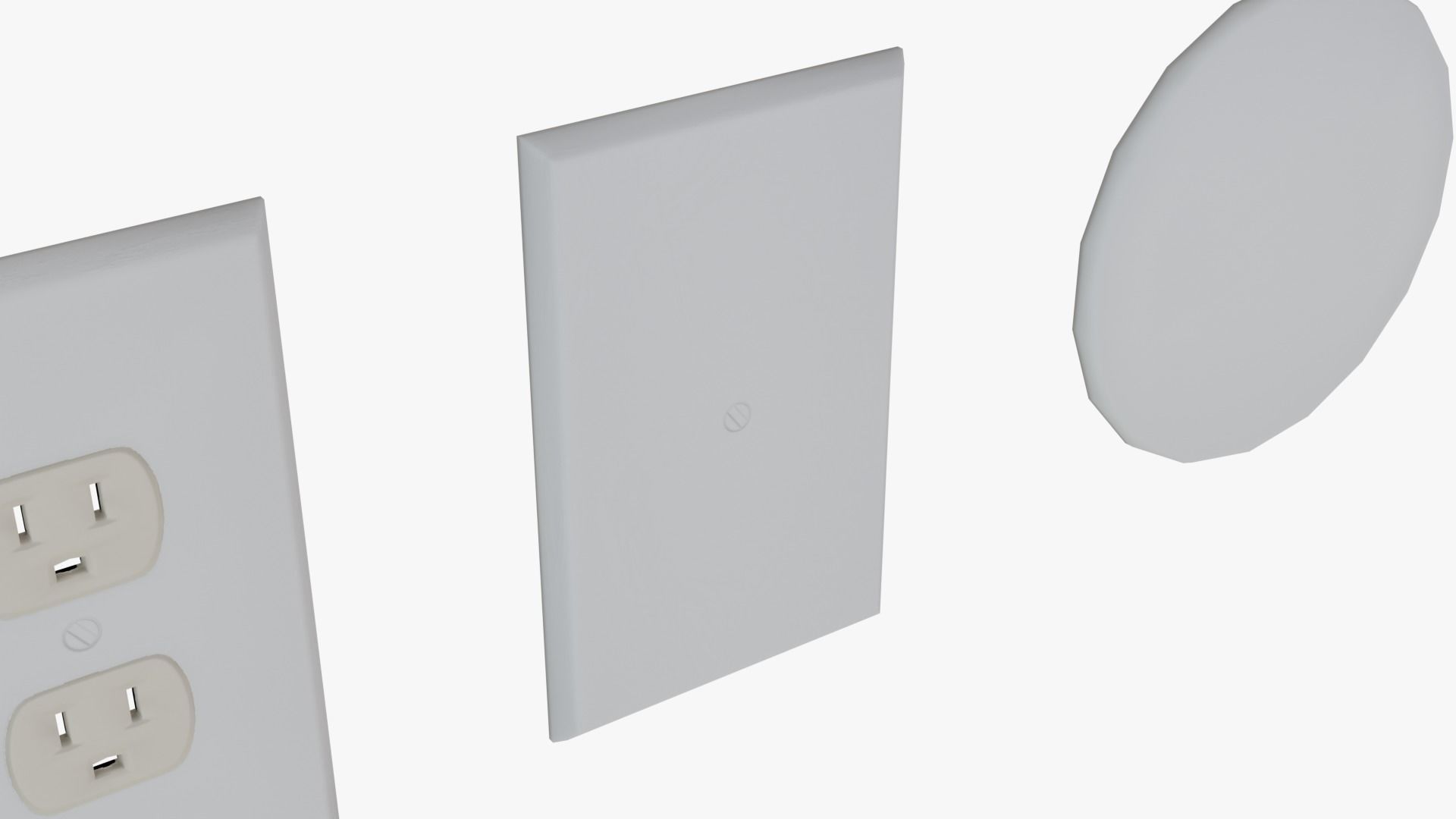 WALL PROPS 1 Light Switch Vent Toilet Paper Smoke Alarm Outlet Low-poly 3D model_9