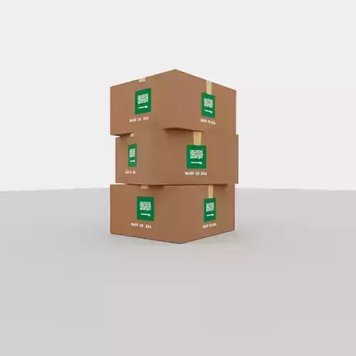 Saudi Arabia carton box Low-poly 3D model