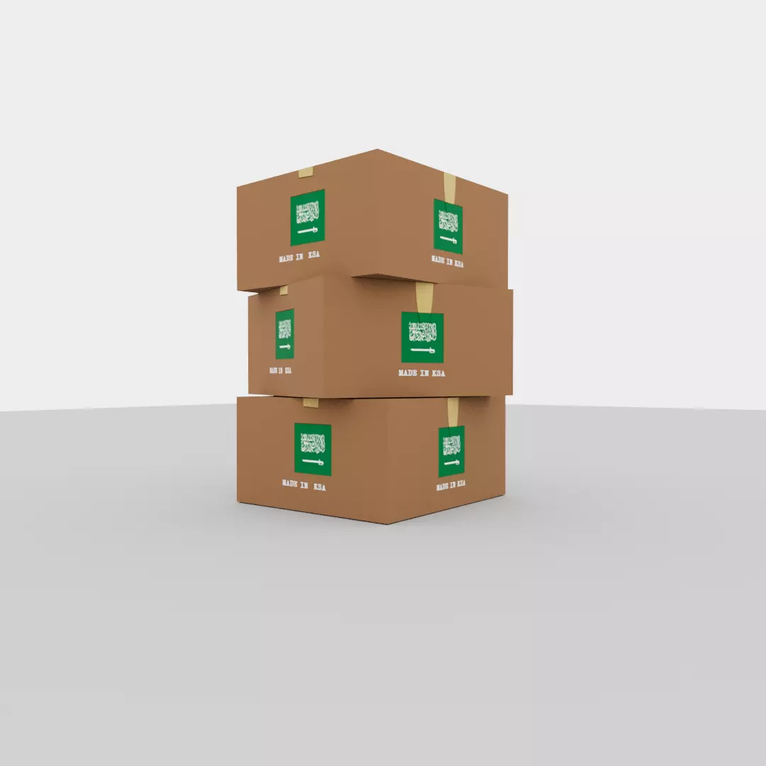 Saudi Arabia carton box Low-poly 3D model_0