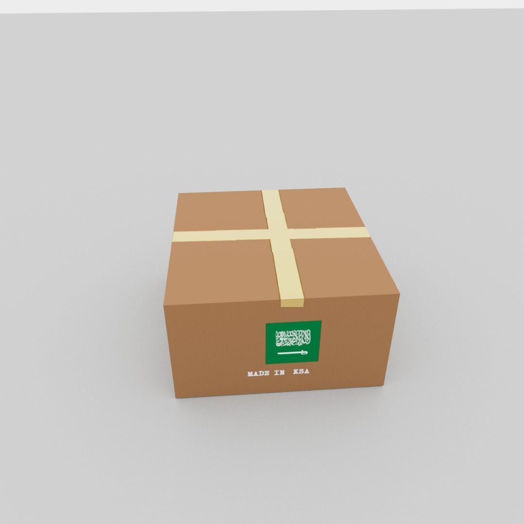Saudi Arabia carton box Low-poly 3D model_9
