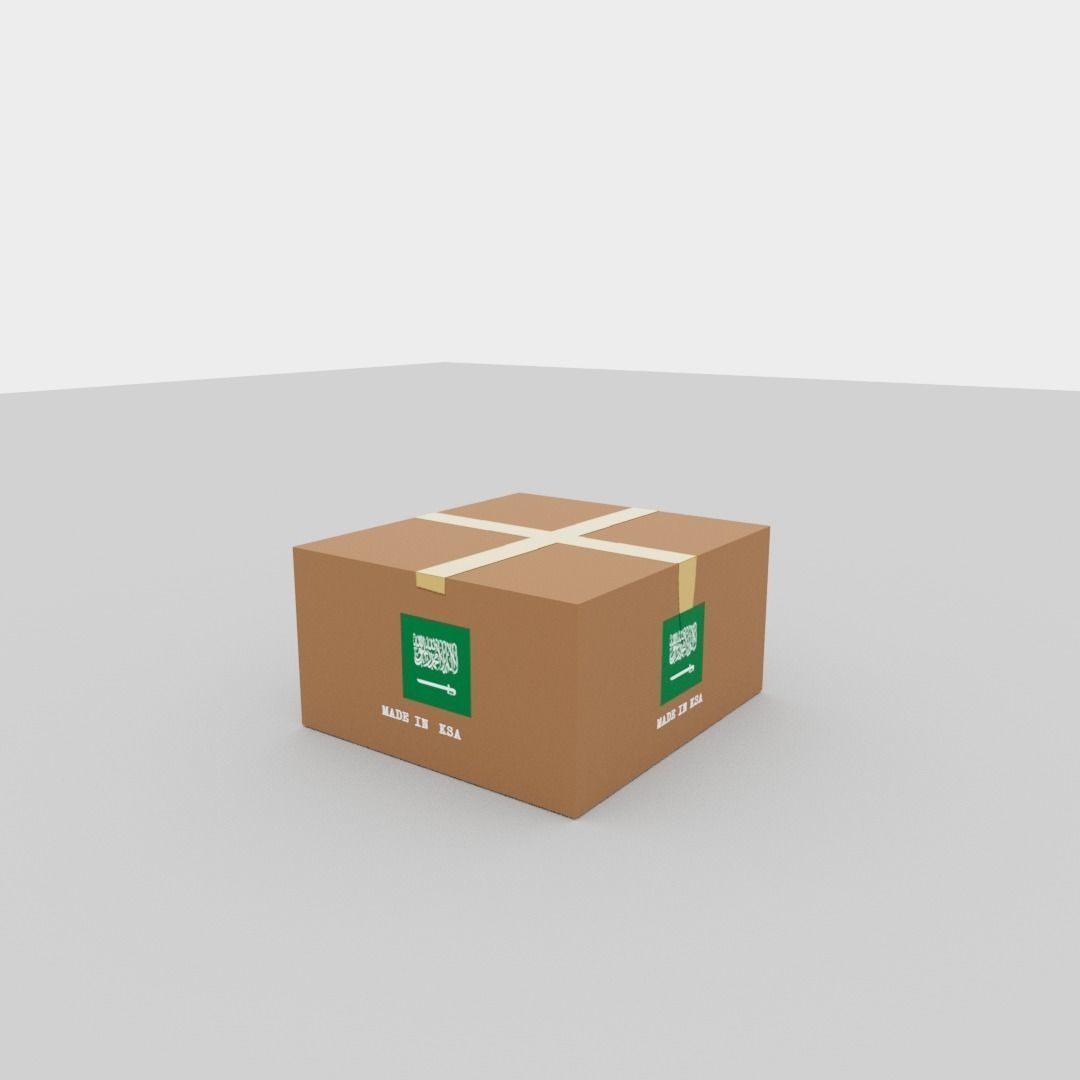 Saudi Arabia carton box Low-poly 3D model_4