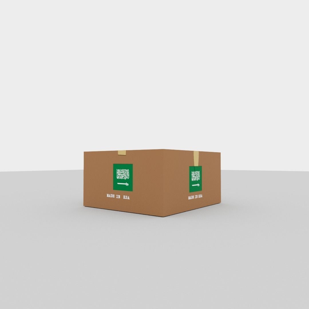 Saudi Arabia carton box Low-poly 3D model_2