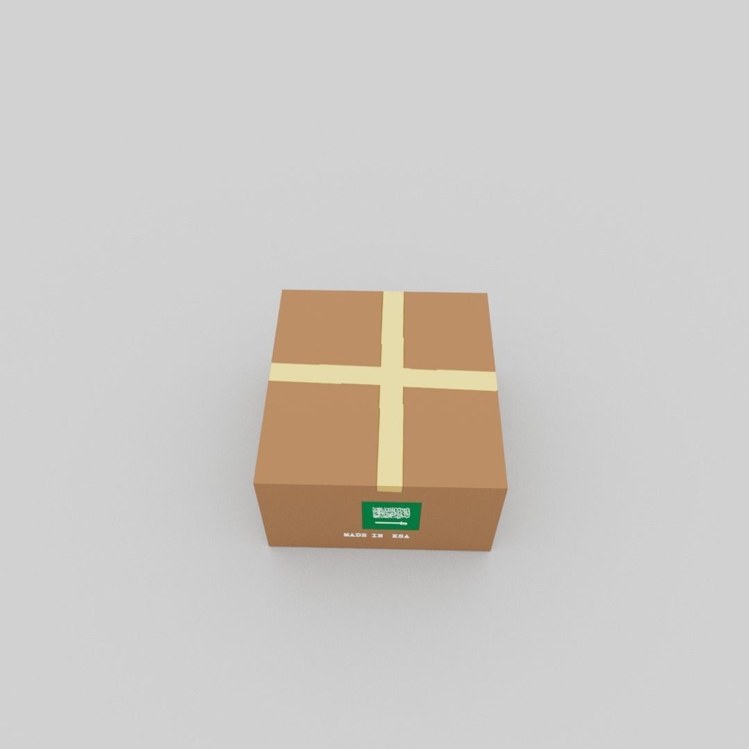 Saudi Arabia carton box Low-poly 3D model_5