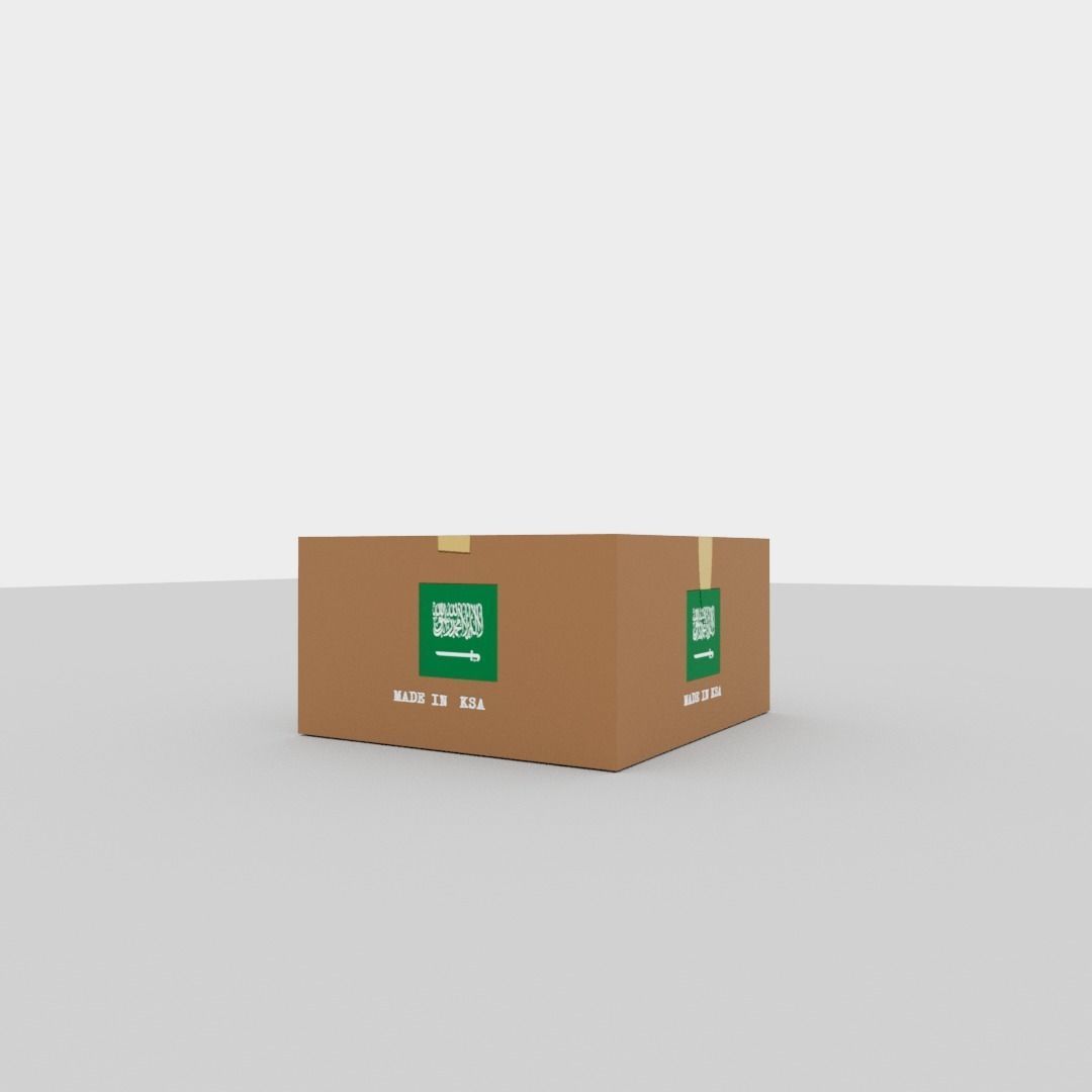 Saudi Arabia carton box Low-poly 3D model_6