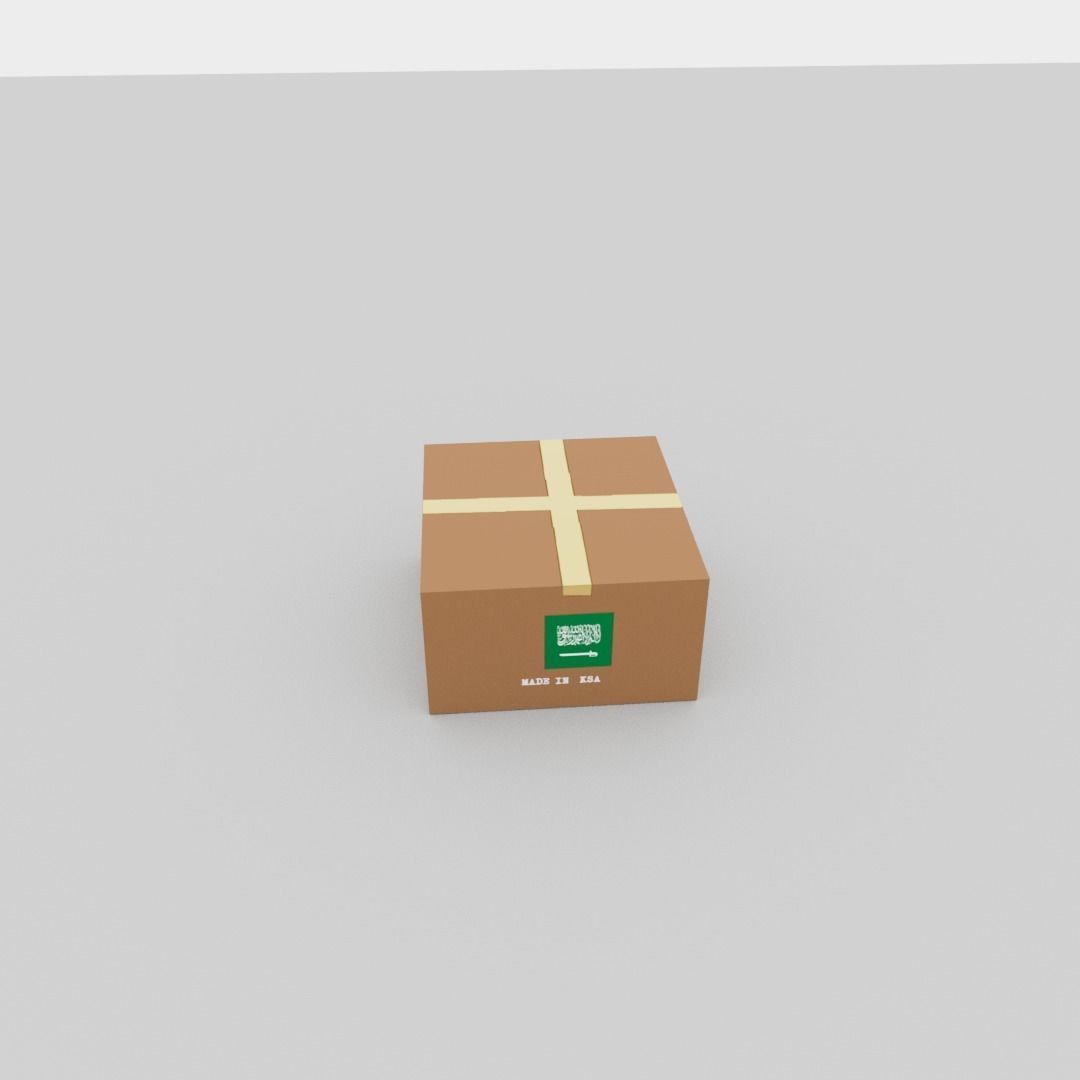 Saudi Arabia carton box Low-poly 3D model_8