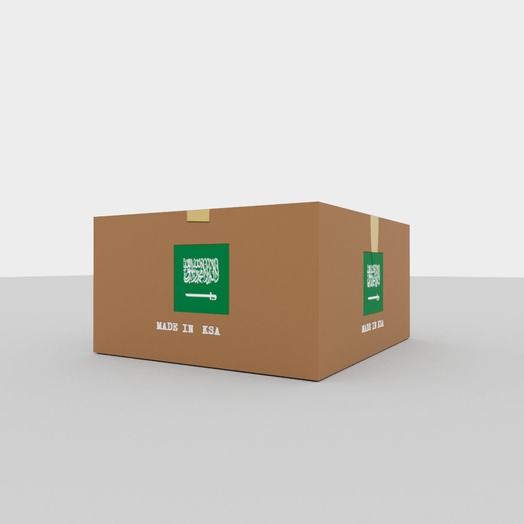 Saudi Arabia carton box Low-poly 3D model_7