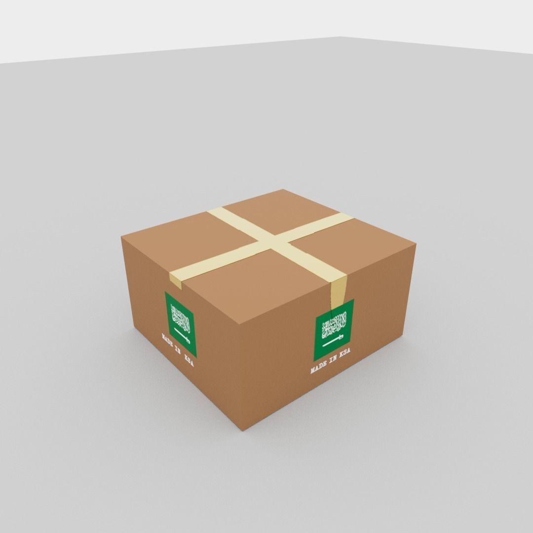 Saudi Arabia carton box Low-poly 3D model_10
