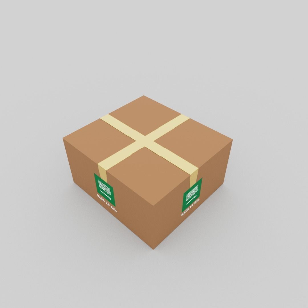 Saudi Arabia carton box Low-poly 3D model_11