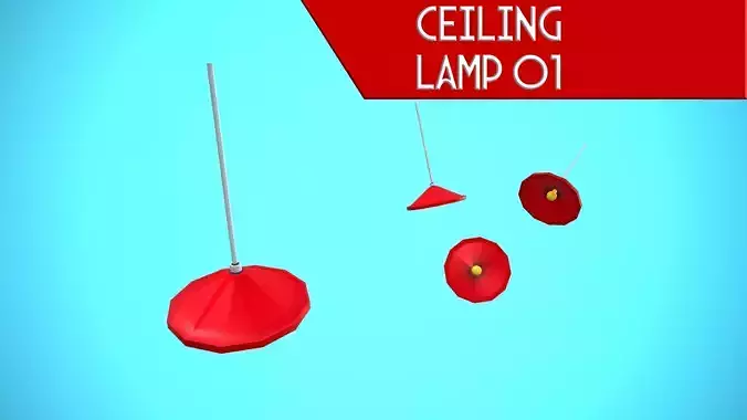CEILING LAMP 01 CARTOON STYLIZED Low-poly 3D model