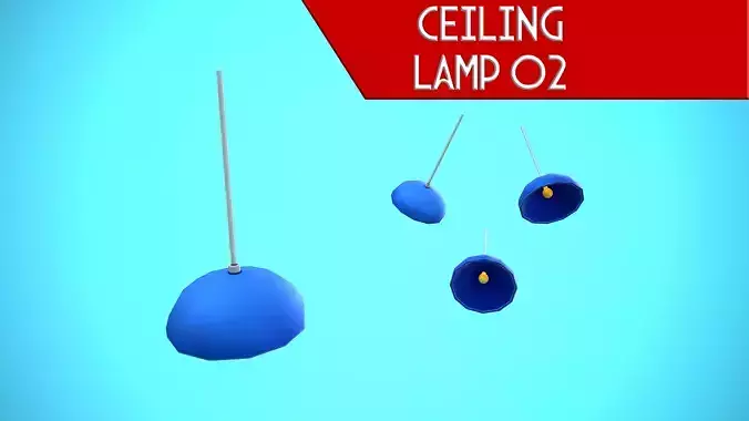 CEILING LAMP 02 CARTOON STYLIZED Low-poly 3D model