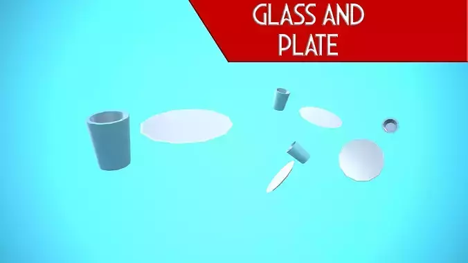 GLASS AND PLATE CARTOON STYLIZED