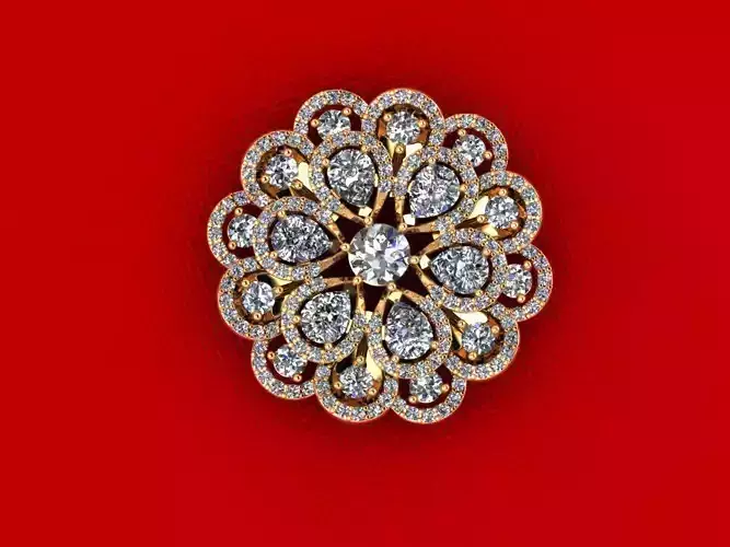 Diamond Flower Pendant P58