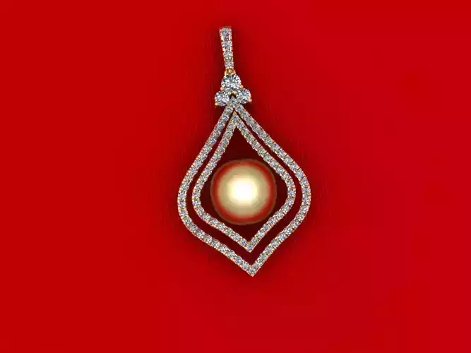 Round Pear Diamond Pendant P49