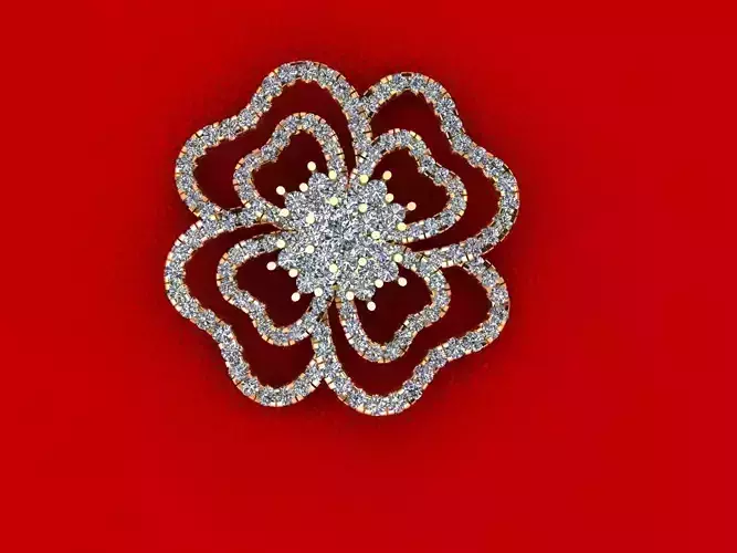 Diamond Flower Pendant P47