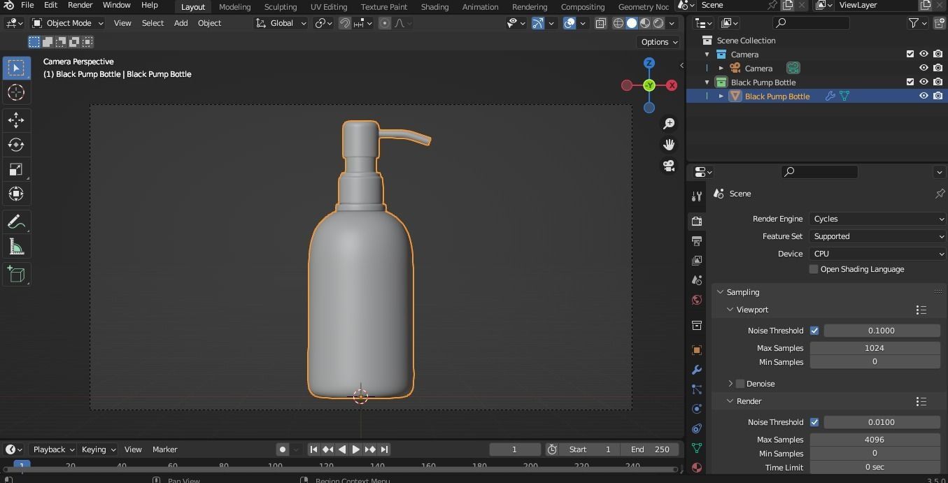 Black Pump Bottle 01 3D model_12