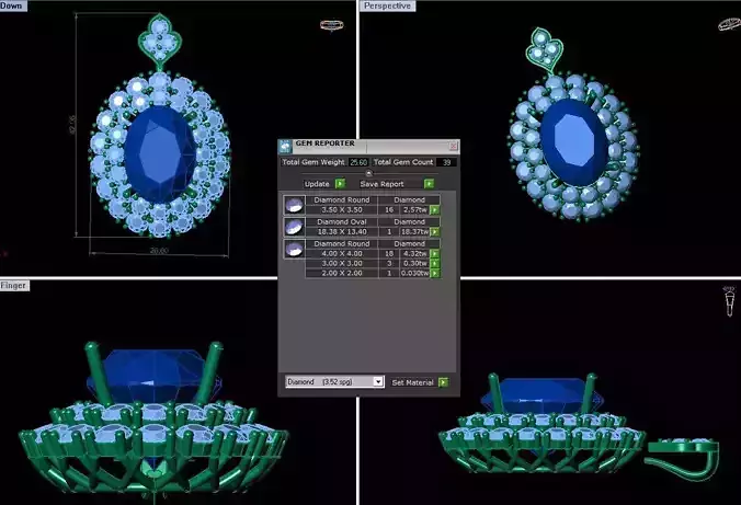 Women Diamond Pendant P23