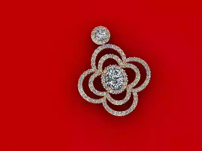 Diamond Flower Pendant P24