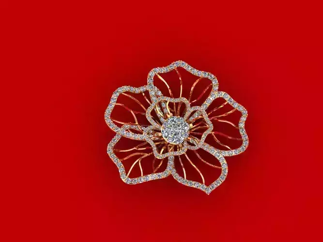 Fashion Diamond Flower Pendant P12