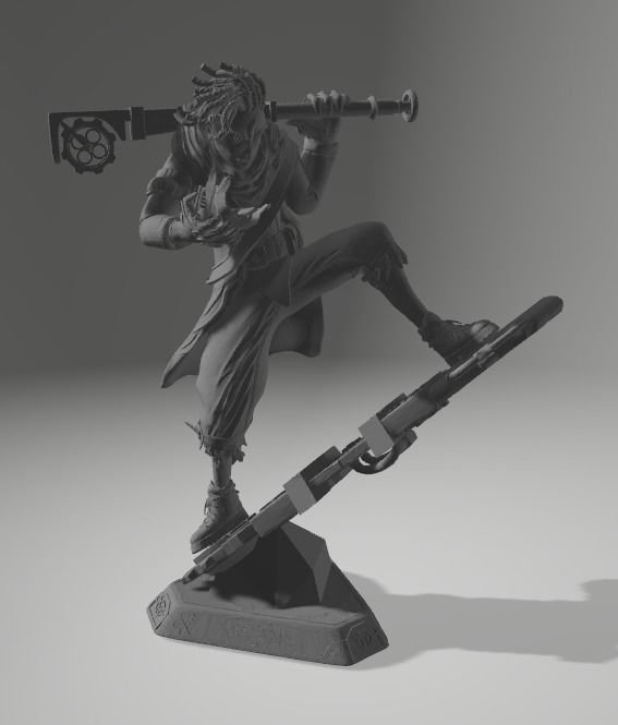 Ekko Arcane Print Ready Statue 3D print model_1
