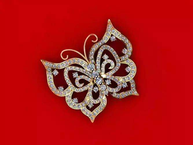 Butterfly Diamond Pendant P2