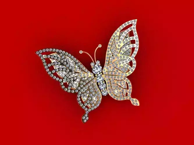 Diamond Butterfly Pendant P4