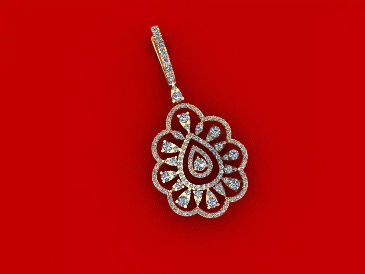 Women Diamond Fashion Pendant P33 3D print model