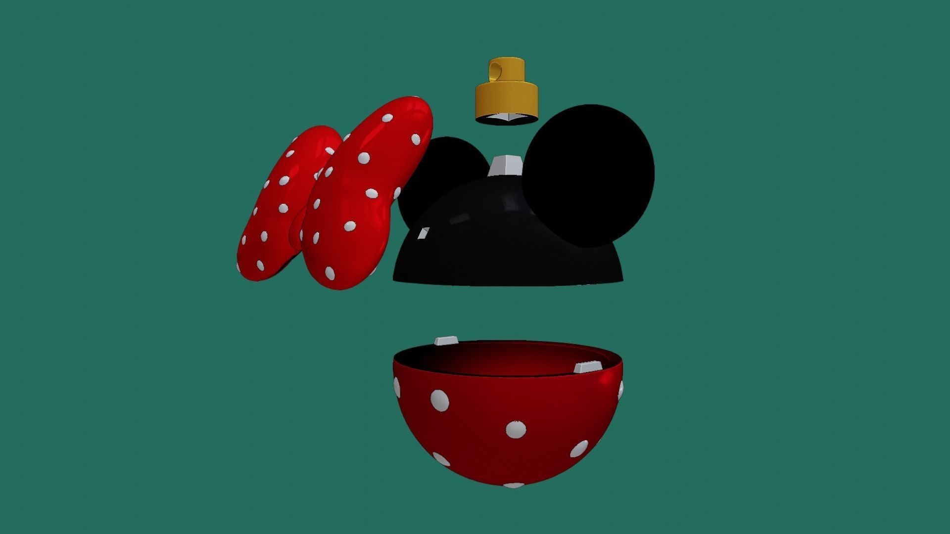 MINNIE MOUSE CHRISTMAS BALL 3D print model_4