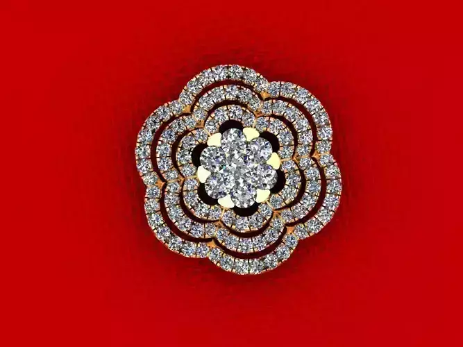 Diamond Flower Pendant P15