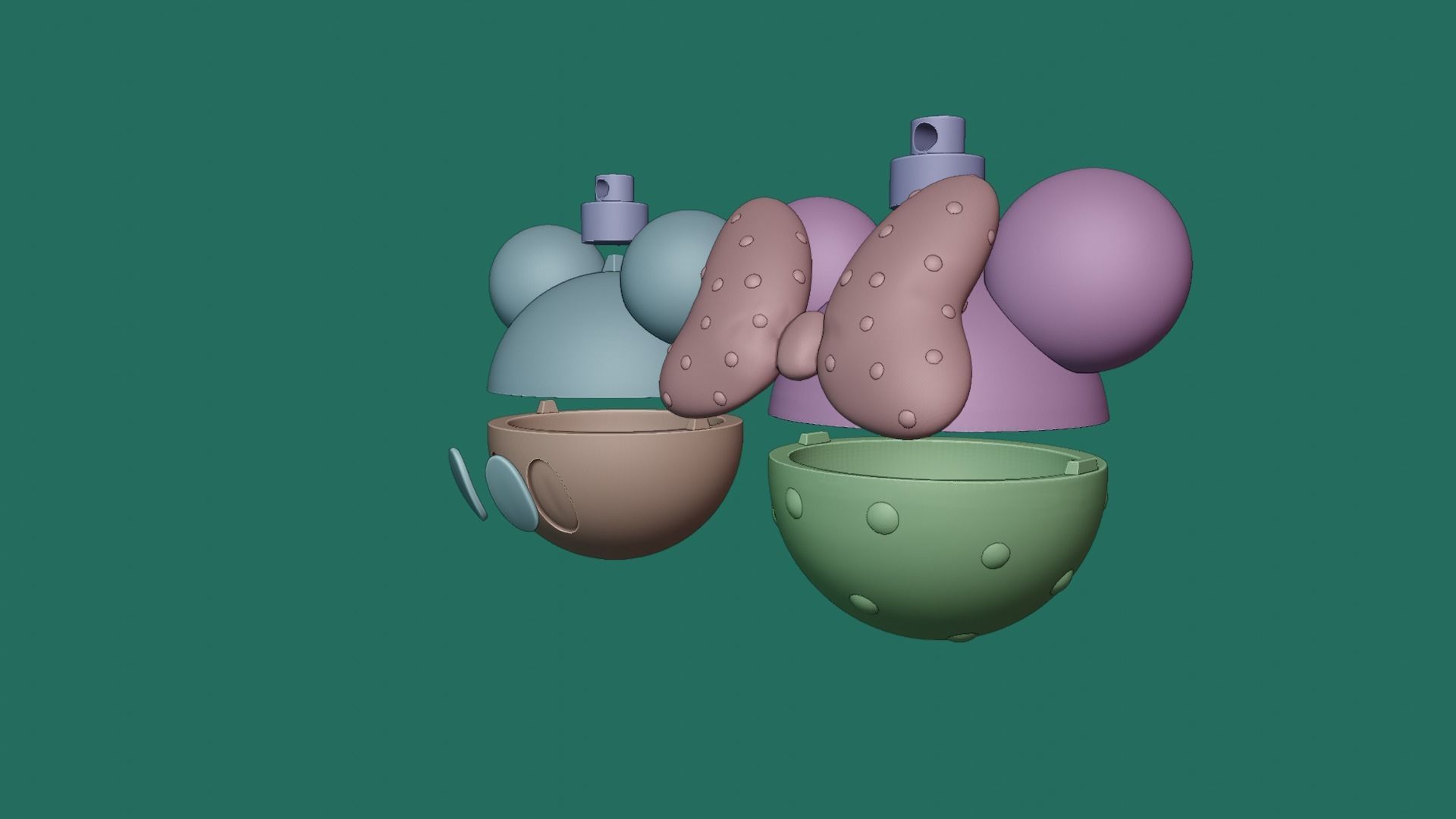 MICKEY AND MINNIE CHRISTMAS BALL 3D print model_1