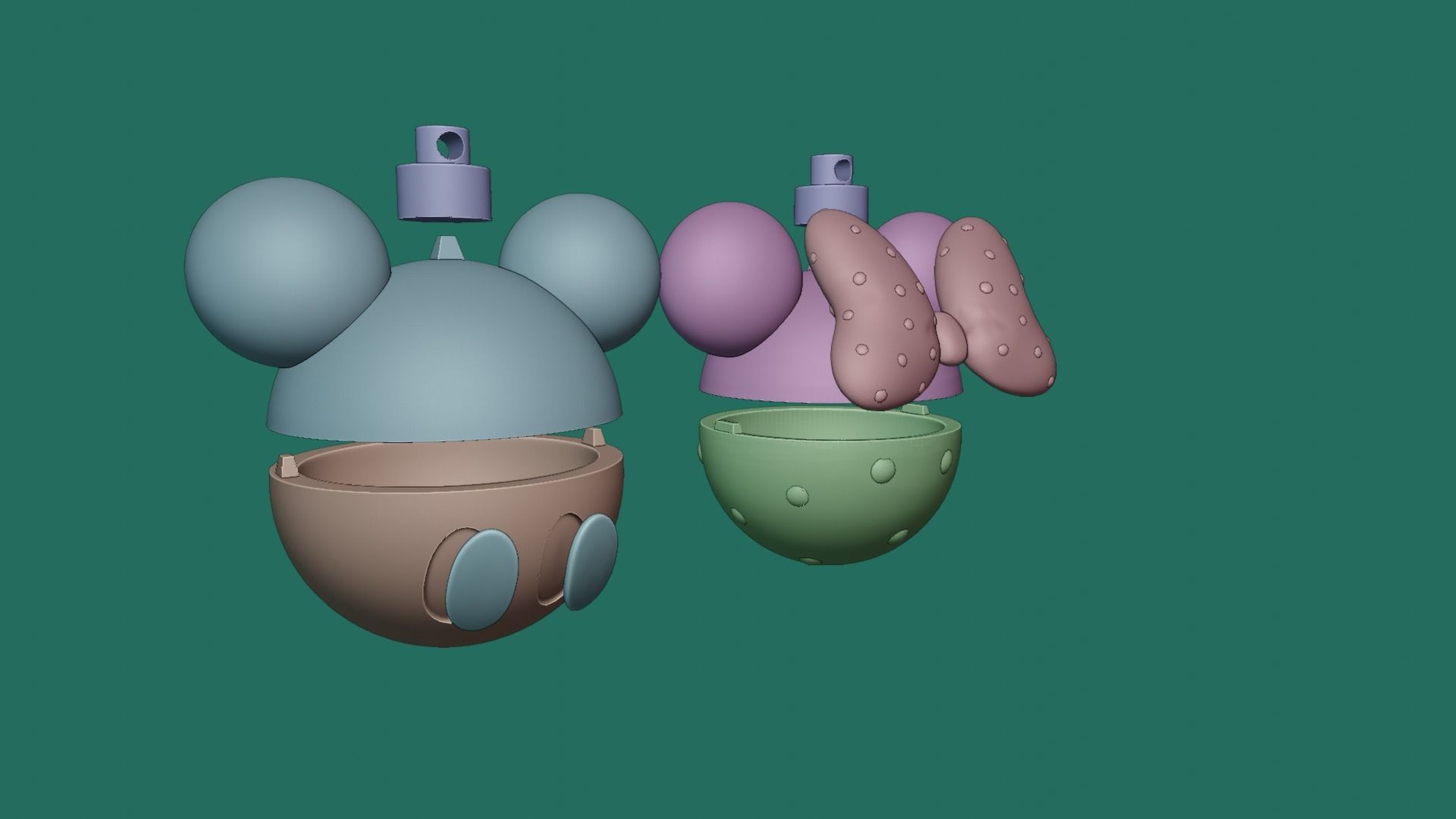 MICKEY AND MINNIE CHRISTMAS BALL 3D print model_2