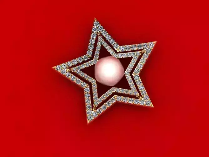 Round Pear Star Diamond Pendant 