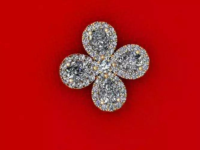 Diamond Flower Pendant P15