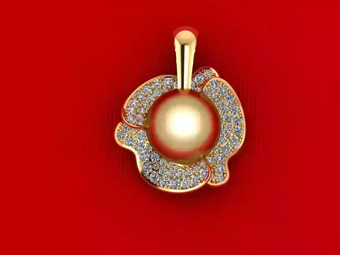 Round Pear Diamond Flower Pendant P1