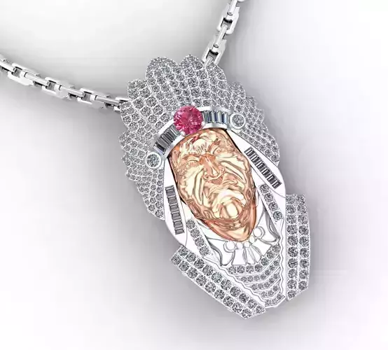 Native indian pendant full diamonds 