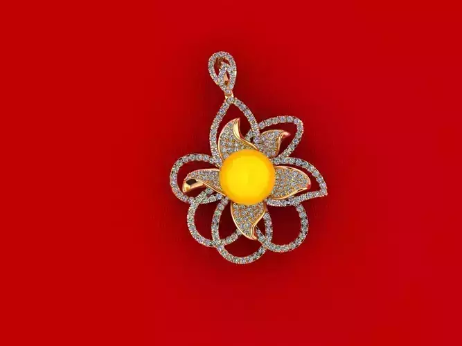 Round Pear Diamond Pendant