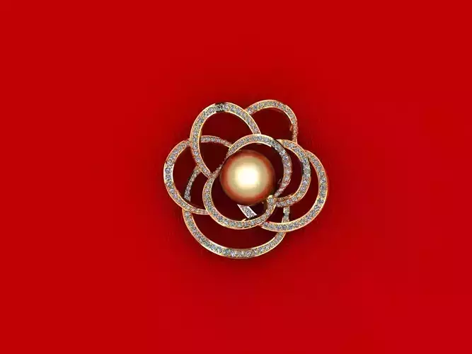 Round Pear Diamond Flower Pendant P1