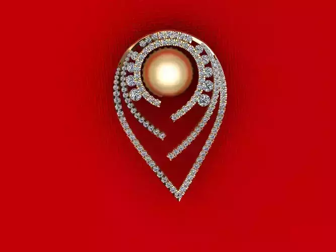 Round Pear Diamond Pendant P2