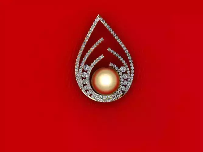 Round Pear Diamond Pendant P3