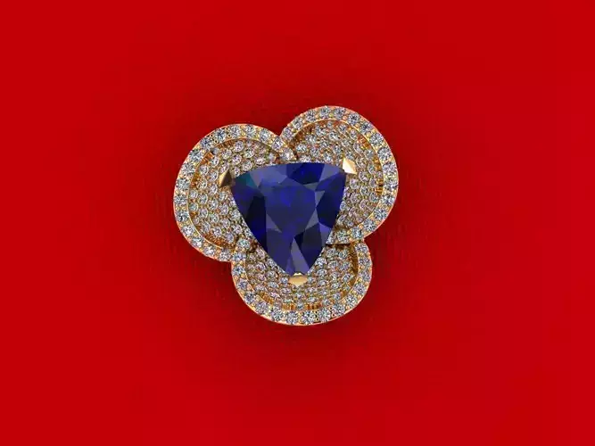 Gemstone Flower Pendant