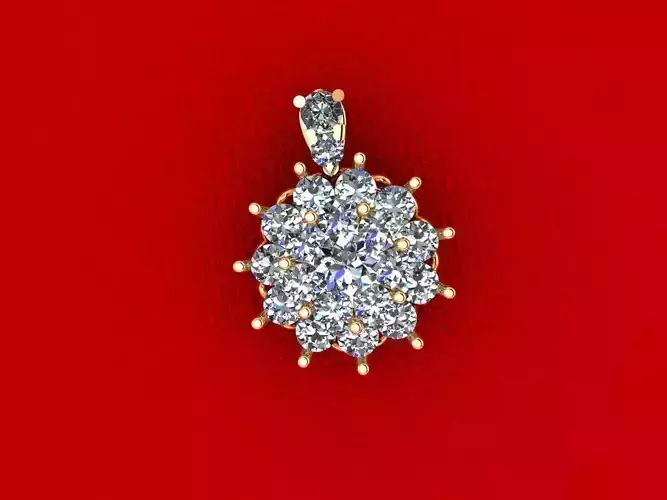 Side Stone Diamond Pendant P1