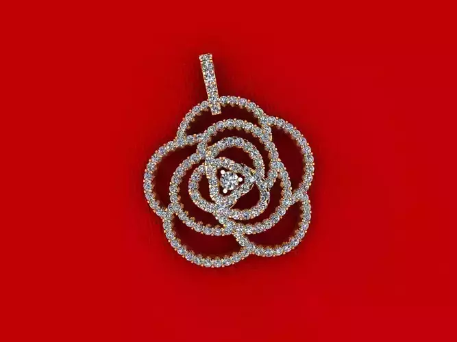 Women Flower Diamond Pendant