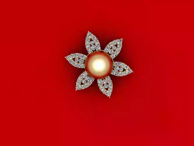 Round Pear Diamond Flower Pendant