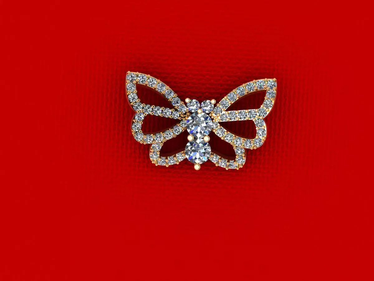 Diamond Butterfly Pendant 3D print model_0