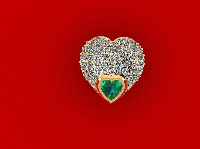 Diamond Heart Earring  3D print model