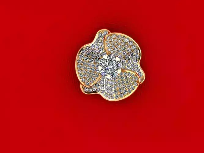 Diamond Flower Pendant