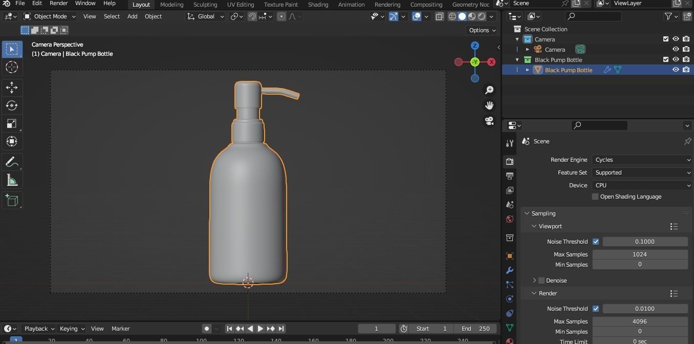 Black Pump Bottle 02 3D model_12