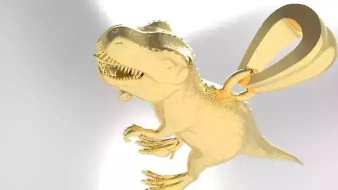 3D Dinosaur Textured Pendant Necklace Charm Jewelry